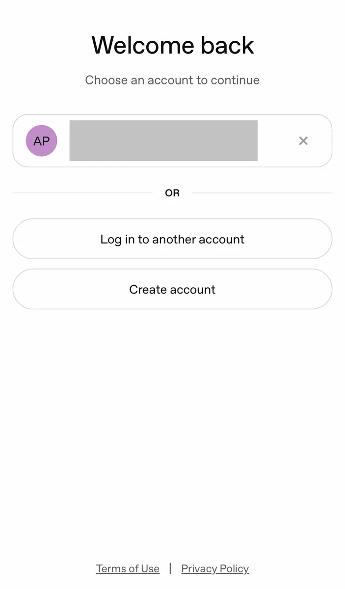 เลือกบัญชี ChatGPT เพื่อ login